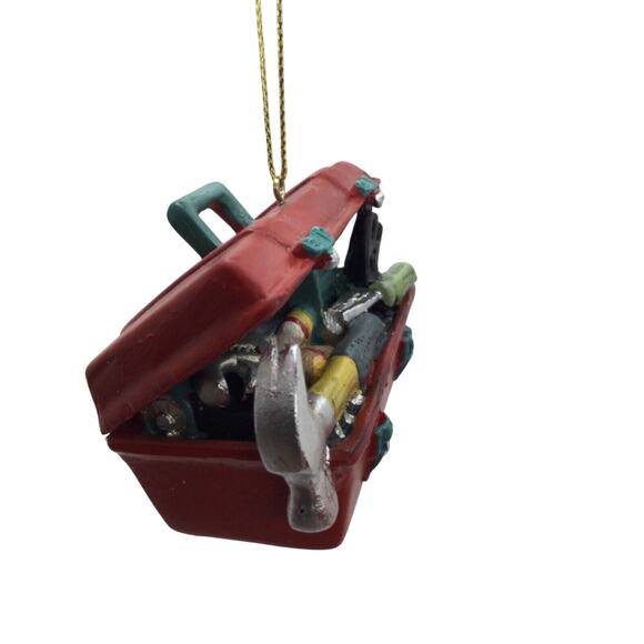 Red Tool Box Christmas Tree Ornament Carpenter Builder Woodworker Handyman - Picture 2 of 6